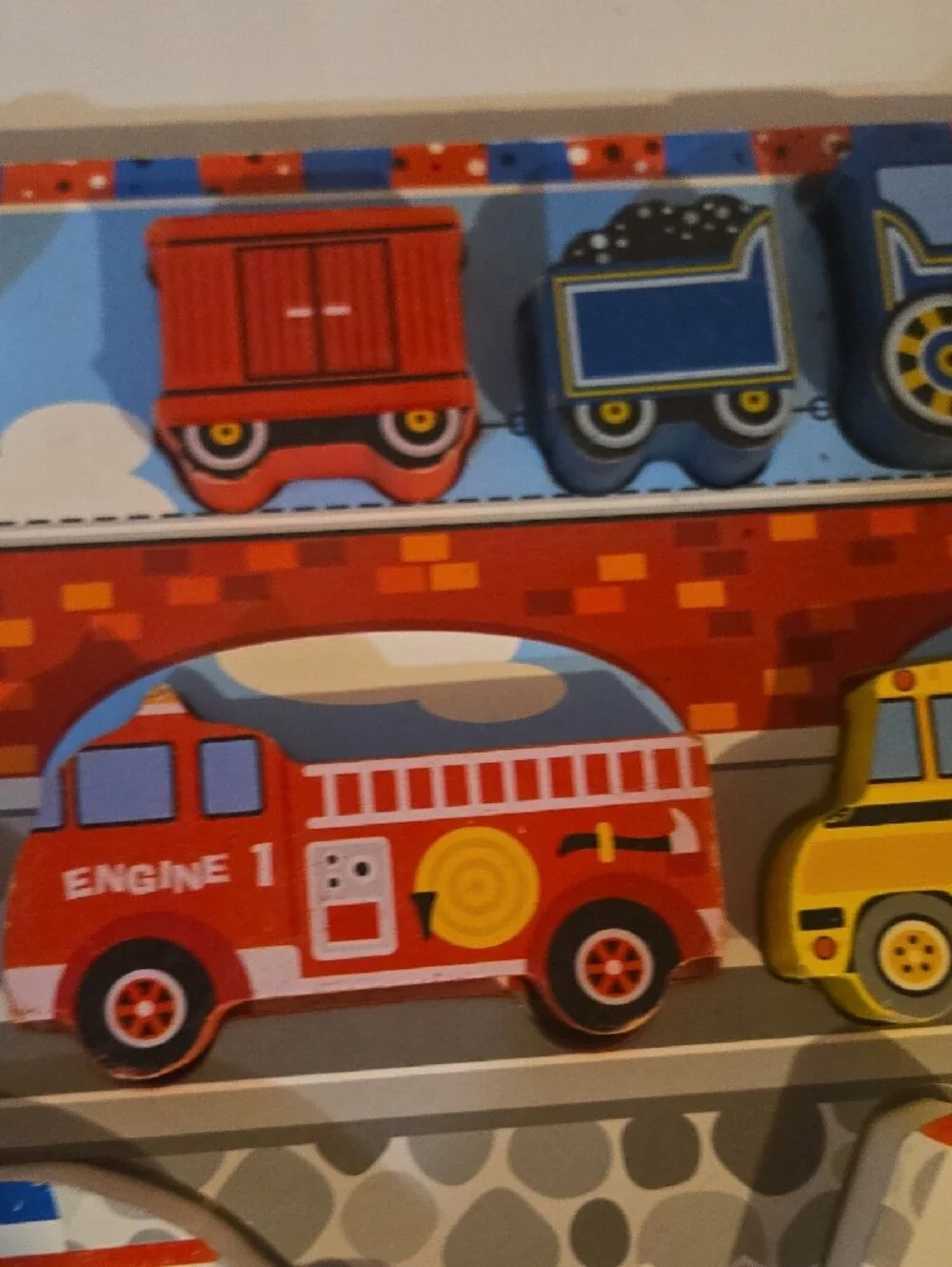 Melissa & Doug Wooden Vehicles Puzzle - Multi-Color Kids Toy